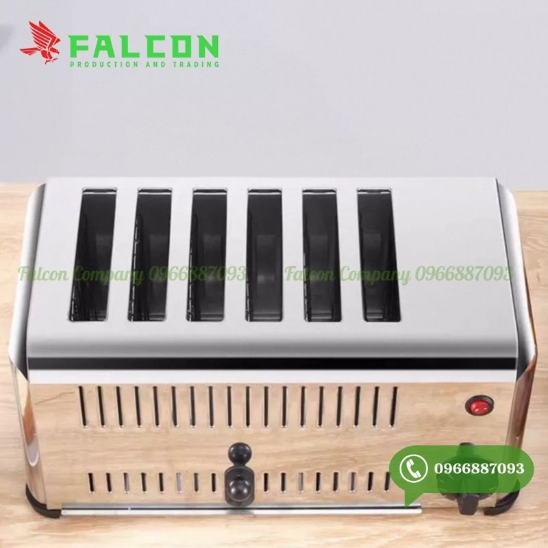 Bếp nướng bánh mì buffet 6 ngăn inox, thiết kế sang trọng và tiện dụng