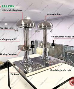 Bình đựng nước trái cây 2 ngăn cao cấp, dung tích 16L, thiết kế sang trọng cho khách sạn và nhà hàng.