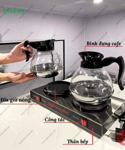 Thông tin chi tiết bộ bếp và bình thủy tinh hâm cafe