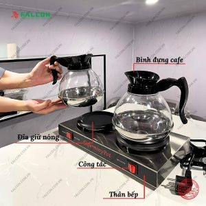 Thông tin chi tiết bộ bếp và bình thủy tinh hâm cafe