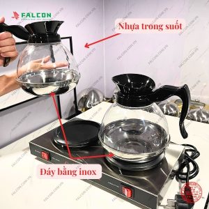 Bộ bếp và bình hâm thủy tinh hâm cafe tiện dụng cho tiệc buffet nhà hàng, khách sạn