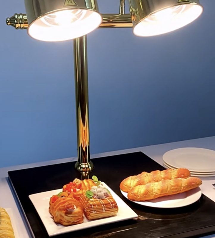 Đèn hâm thức ăn 2 bóng bàn đá cao cấp, lựa chọn hoàn hảo cho khách sạn, resort và trung tâm tiệc.