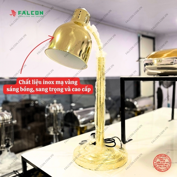 Đèn hâm nóng thức ăn 1 bóng cao cấp, thiết kế hiện đại cho quầy buffet khách sạn.