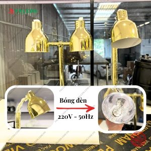 Công suất 250W giúp đèn tỏa nhiệt đều và ổn định, giữ ấm món ăn hiệu quả