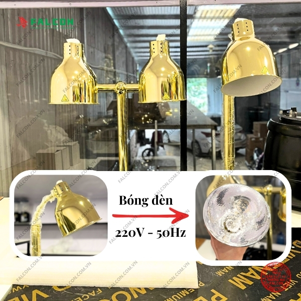 Công suất 250W giúp đèn tỏa nhiệt đều và ổn định, giữ ấm món ăn hiệu quả