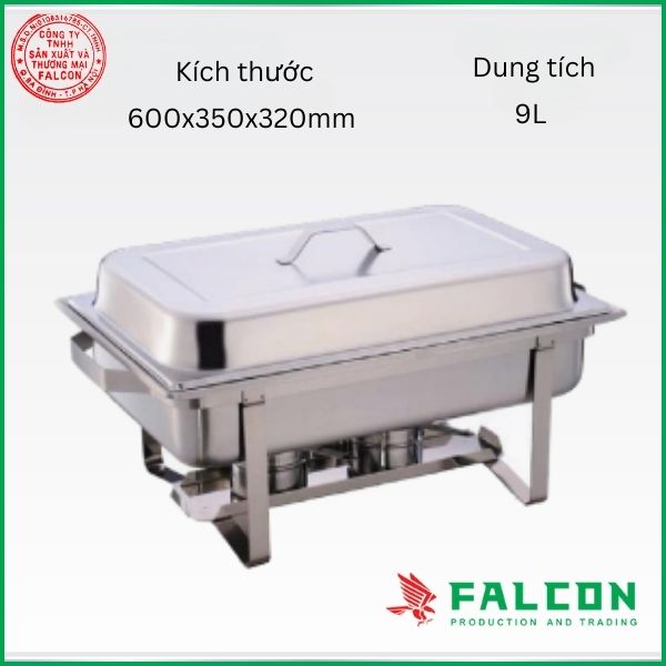 Nồi hâm buffet chữ nhật 1 ngăn cao cấp, thiết kế sang trọng cho nhà hàng và khách sạn.