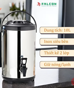 Chất liệu inox với thiết kế 2 lớp giữ nhiệt đồ uống hiệu quả.