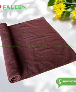 Falcon nhận in thêu logo khách sạn lên thảm chân màu trơn theo yêu cầu.