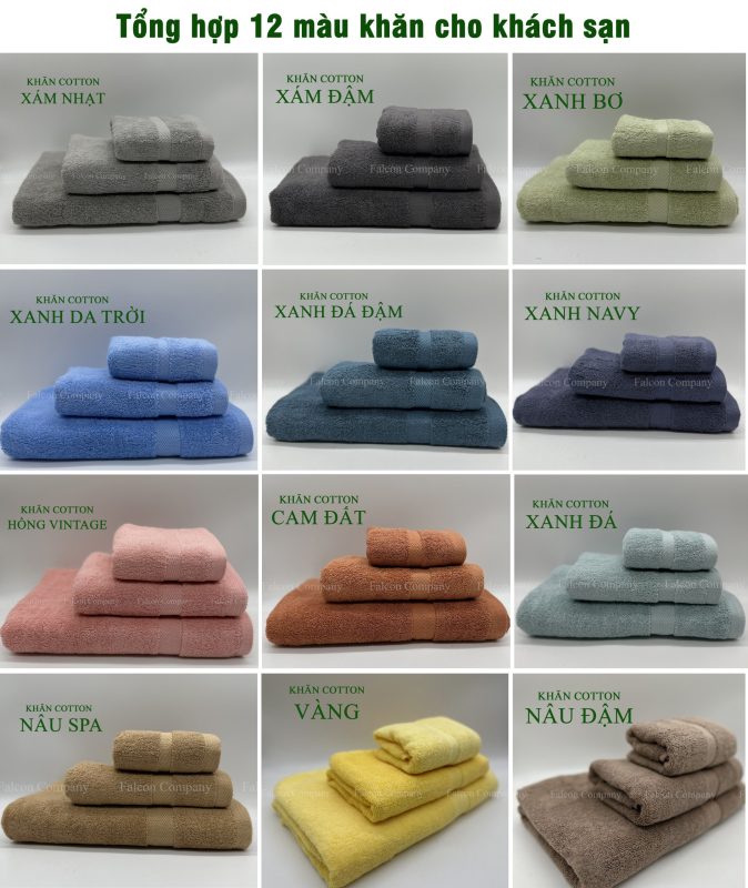 Tổng hợp các mẫu khăn màu hiện có tại Falcon.