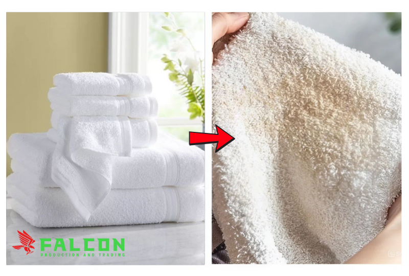 Khăn tắm bị ố vàng sau thời gian dài sử dụng