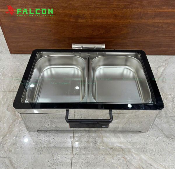 Nồi hâm buffet chữ nhật 9 lít 2 ngăn