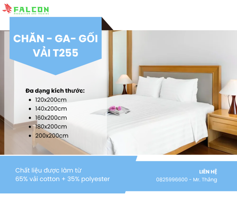 Chăn ga khách sạn cao cấp vải T255